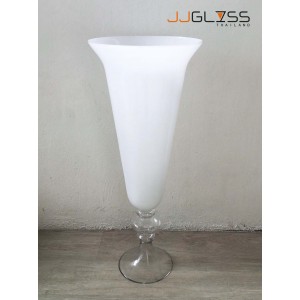 WHITE-H0199-80TC - WHITE Handmade Colour Vase